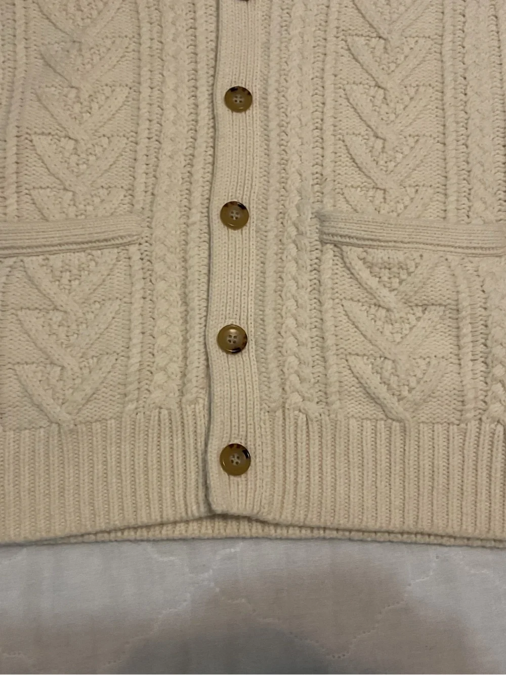 J. Crew Rugged Merino Wool Blend Cable Knit Fisherman Classic Sweater Vest Sz M